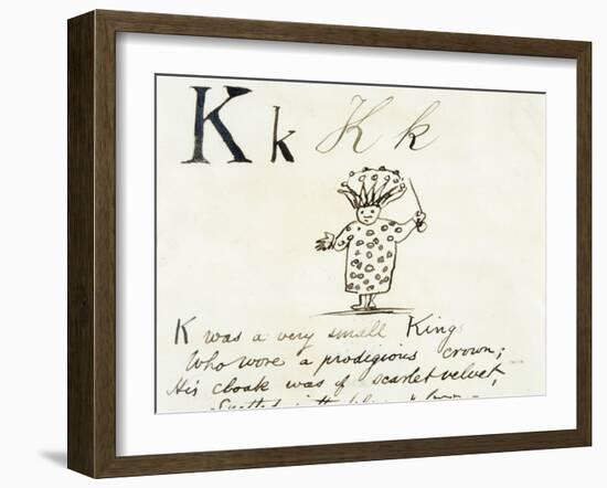 The Letter K of the Alphabet, c.1880 Pen and Indian Ink-Edward Lear-Framed Giclee Print