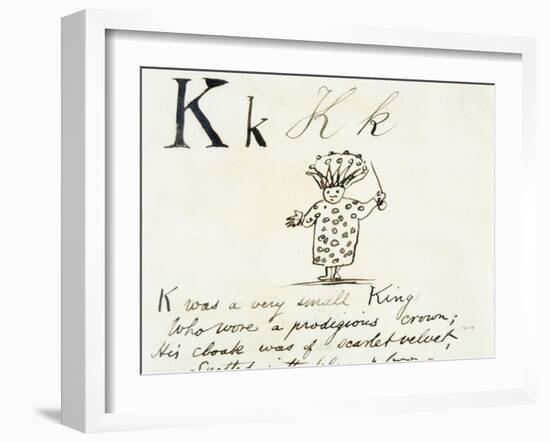 The Letter K of the Alphabet, c.1880 Pen and Indian Ink-Edward Lear-Framed Giclee Print