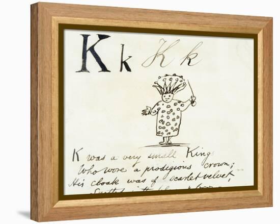 The Letter K of the Alphabet, c.1880 Pen and Indian Ink-Edward Lear-Framed Premier Image Canvas
