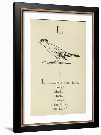 The Letter L-Edward Lear-Framed Giclee Print