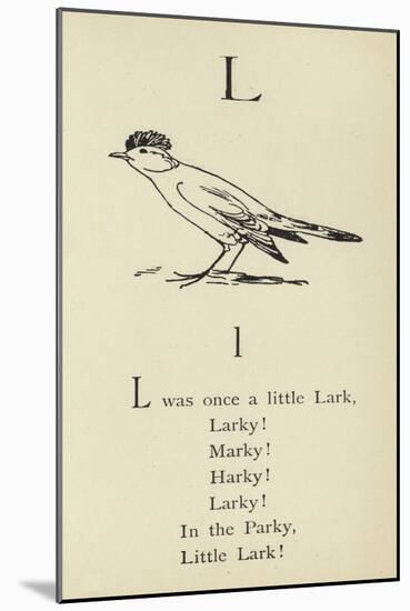 The Letter L-Edward Lear-Mounted Giclee Print