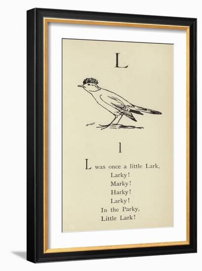 The Letter L-Edward Lear-Framed Giclee Print