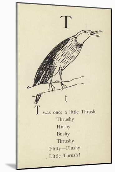 The Letter T-Edward Lear-Mounted Giclee Print