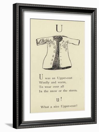 The Letter U-Edward Lear-Framed Giclee Print