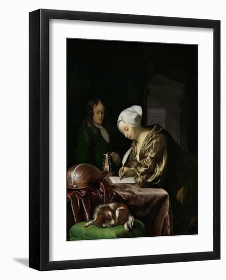 The Letter Writer, 1680-Frans Van Mieris-Framed Art Print