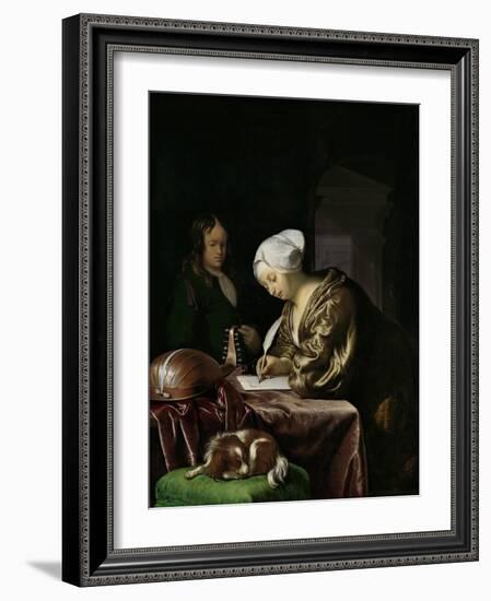 The Letter Writer, 1680-Frans Van Mieris-Framed Art Print