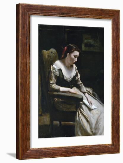 The Letter-Jean-Baptiste-Camille Corot-Framed Giclee Print