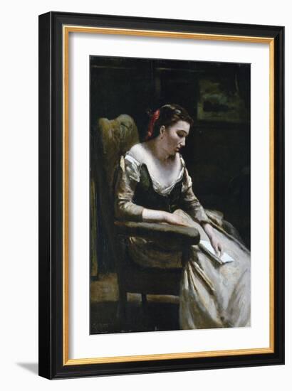 The Letter-Jean-Baptiste-Camille Corot-Framed Giclee Print