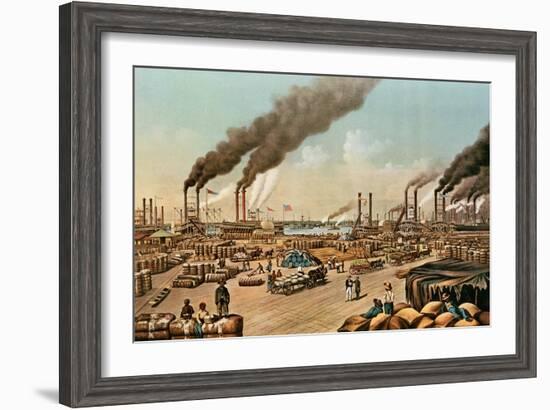 The Levee, New Orleans, 1884-Currier & Ives-Framed Giclee Print