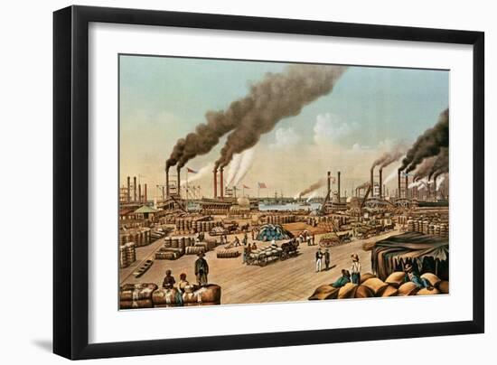 The Levee, New Orleans, 1884-Currier & Ives-Framed Giclee Print