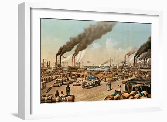 The Levee, New Orleans, 1884-Currier & Ives-Framed Giclee Print