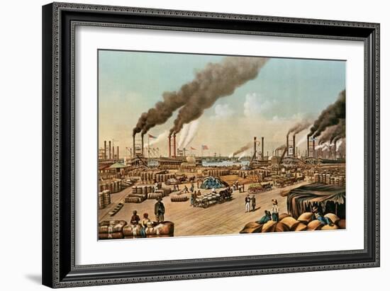 The Levee, New Orleans, 1884-Currier & Ives-Framed Giclee Print