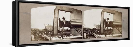 The Leviathan' Steam Ship A.K.A. 'The Great Eastern', under Construction, C.1857-Robert Howlett-Framed Premier Image Canvas