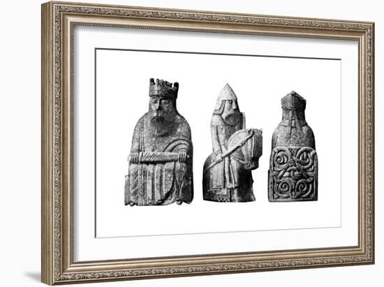 The Lewis Chessmen, (Norwegian), C1150-C1200-null-Framed Giclee Print