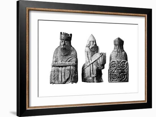The Lewis Chessmen, (Norwegian), C1150-C1200-null-Framed Giclee Print