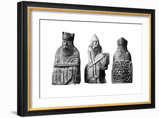 The Lewis Chessmen, (Norwegian), C1150-C1200-null-Framed Giclee Print