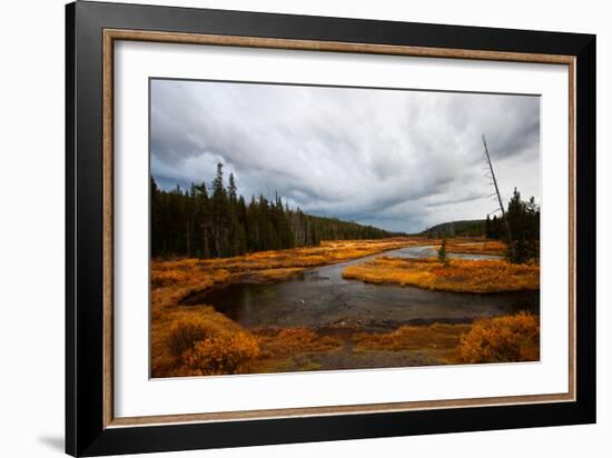The Lewis River In Yellowstone National Park On A Stormy Day In Autumn-Ben Herndon-Framed Photographic Print