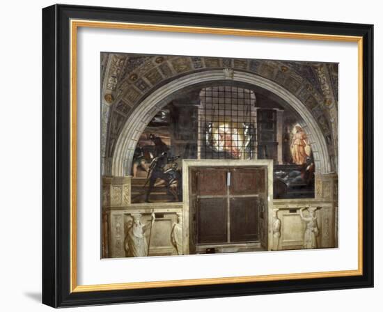 The Liberation of Saint Peter, Stanza Di Eliodoro, 1514-Raphael-Framed Giclee Print