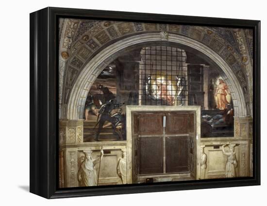 The Liberation of Saint Peter, Stanza Di Eliodoro, 1514-Raphael-Framed Premier Image Canvas