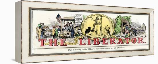 The Liberator : Masthead of William Lloyd Garrison's Abolitionist Newspaper-null-Framed Premier Image Canvas