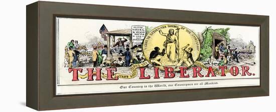 The Liberator : Masthead of William Lloyd Garrison's Abolitionist Newspaper-null-Framed Premier Image Canvas