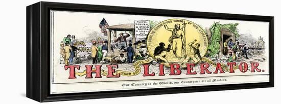 The Liberator : Masthead of William Lloyd Garrison's Abolitionist Newspaper-null-Framed Premier Image Canvas