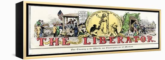 The Liberator : Masthead of William Lloyd Garrison's Abolitionist Newspaper-null-Framed Premier Image Canvas
