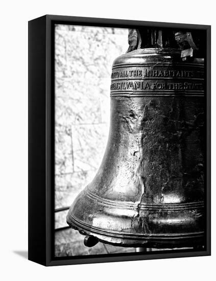 The Liberty Bell, Philadelphia, Pennsylvania, United States, Black and White Photography-Philippe Hugonnard-Framed Premier Image Canvas