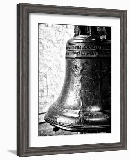 The Liberty Bell, Philadelphia, Pennsylvania, United States, Black and White Photography-Philippe Hugonnard-Framed Photographic Print