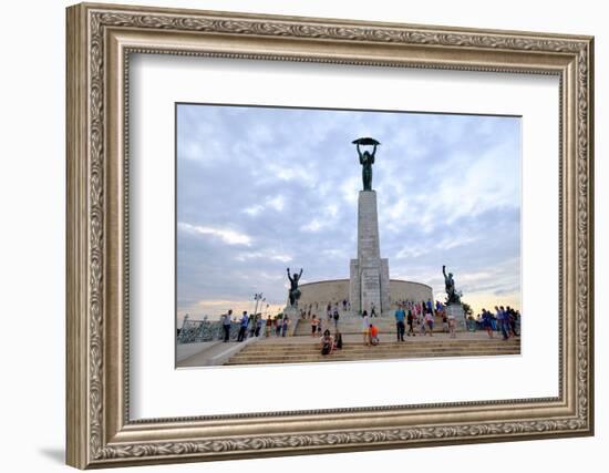 The Liberty Statue, a Monument on the Gellert Hill, Budapest, Hungary, Europe-Carlo Morucchio-Framed Photographic Print