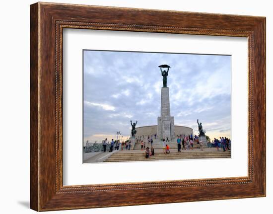 The Liberty Statue, a Monument on the Gellert Hill, Budapest, Hungary, Europe-Carlo Morucchio-Framed Photographic Print