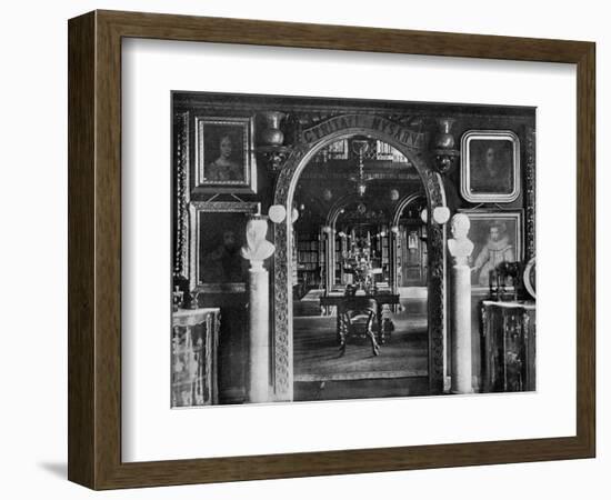 The Library, Keir House, Bridge of Allan, Stirlingshire, Scotland, 1924-1926-Valentine & Sons-Framed Giclee Print