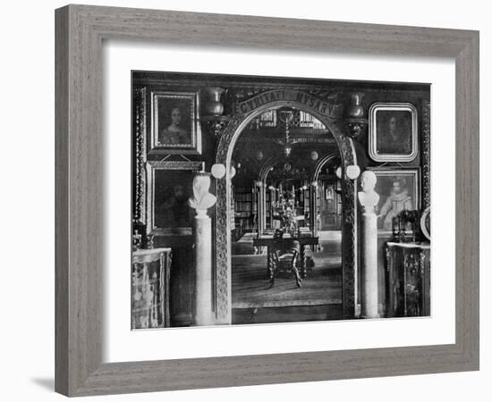 The Library, Keir House, Bridge of Allan, Stirlingshire, Scotland, 1924-1926-Valentine & Sons-Framed Giclee Print