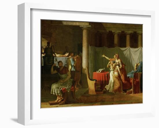 The Lictors Bring Brutus the Bodies of His Sons-Jacques-Louis David-Framed Giclee Print