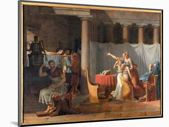 The Lictors Report to Lucius Junius Brutus (6Th Century Bc) the Bodies of His Sons Lictors Bearing-Jacques Louis David-Mounted Giclee Print