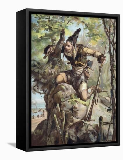 The Life and Adventures of Robinson Crusoe by Defoe-null-Framed Premier Image Canvas