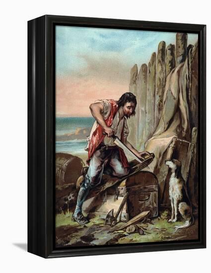 The Life and Adventures of Robinson Crusoe by Defoe-null-Framed Premier Image Canvas