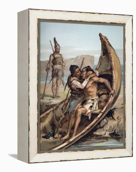 The Life and Adventures of Robinson Crusoe by Defoe-null-Framed Premier Image Canvas