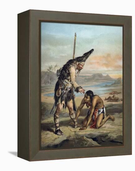 The Life and Adventures of Robinson Crusoe by Defoe-null-Framed Premier Image Canvas