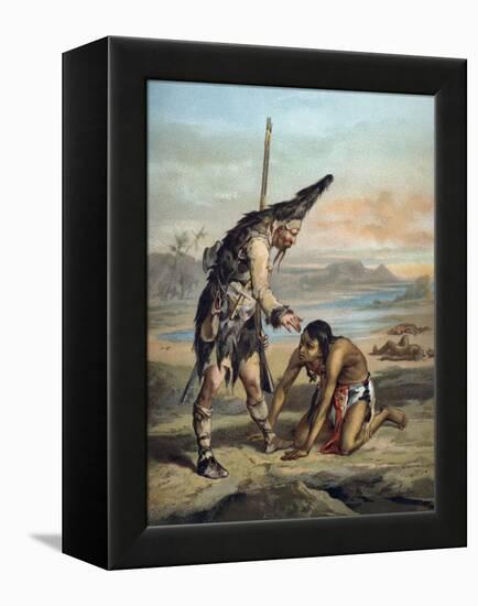 The Life and Adventures of Robinson Crusoe by Defoe-null-Framed Premier Image Canvas