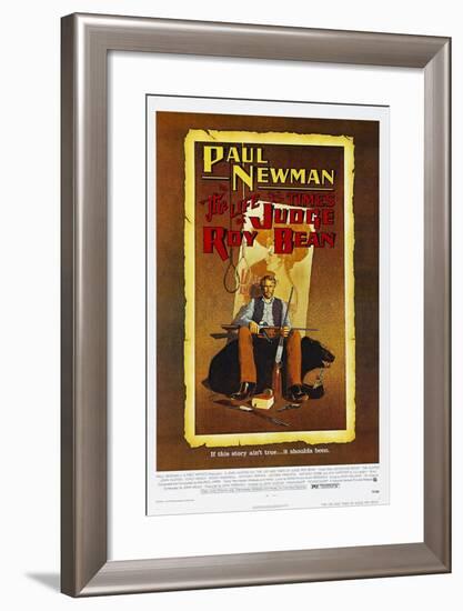 The Life and Times of Judge Roy Bean, US poster, Paul Newman, 1972-null-Framed Art Print