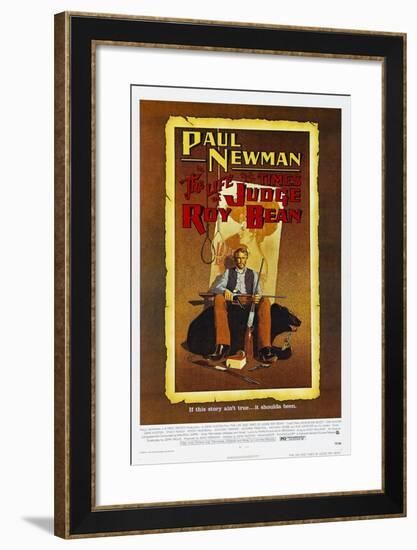 The Life and Times of Judge Roy Bean, US poster, Paul Newman, 1972-null-Framed Art Print