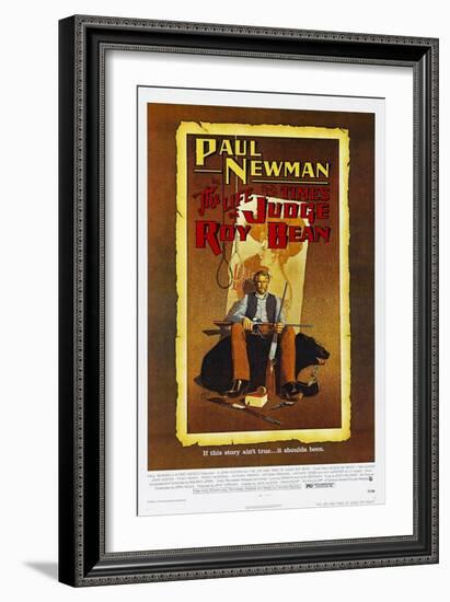 The Life and Times of Judge Roy Bean, US poster, Paul Newman, 1972-null-Framed Art Print