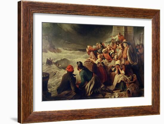 The Life-Boat Going to the Rescue, 1861-Thomas Brooks-Framed Giclee Print