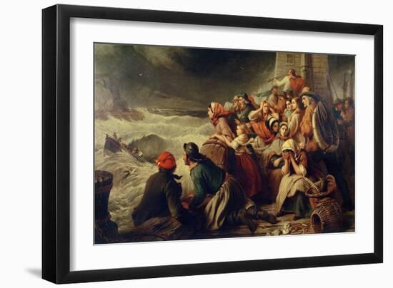 The Life-Boat Going to the Rescue, 1861-Thomas Brooks-Framed Giclee Print