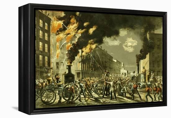 The Life of a Fireman, the New Era. Steam and Muscle, 1861-Currier & Ives-Framed Premier Image Canvas