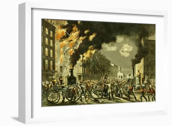 The Life of a Fireman, the New Era. Steam and Muscle, 1861-Currier & Ives-Framed Giclee Print