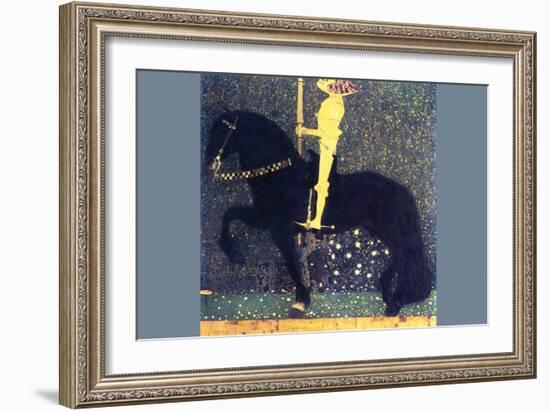 The Life of a Struggle (The Golden Knights)-Gustav Klimt-Framed Art Print