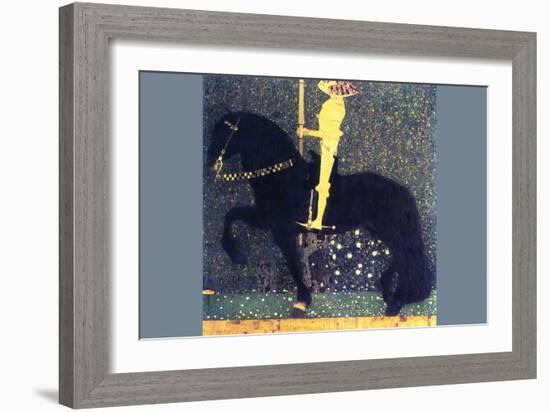 The Life of a Struggle (The Golden Knights)-Gustav Klimt-Framed Art Print