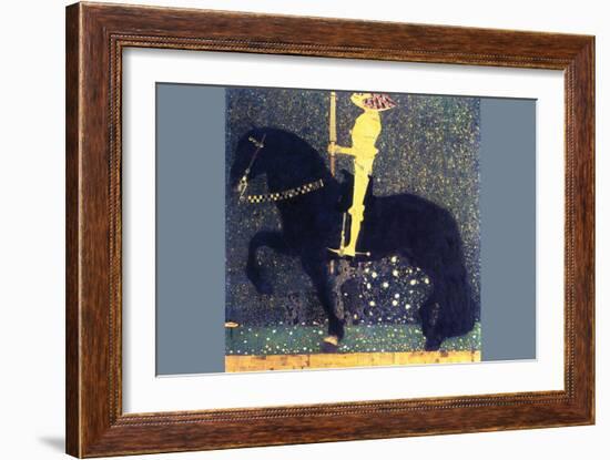 The Life of a Struggle (The Golden Knights)-Gustav Klimt-Framed Art Print